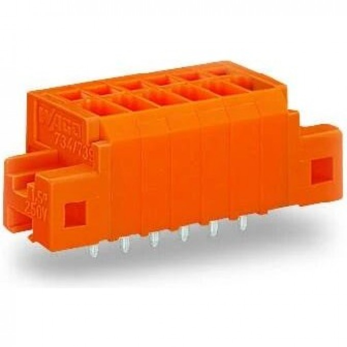 Клемма на печатную плату WAGO CAGE CLAMP® 4-полюсная шаг 3.81 мм оранжевая 1119313