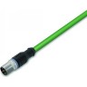 Кабель Ethernet/Profinet WAGO с D-кодированием M12, прямой, 10 м, зеленый 1120365