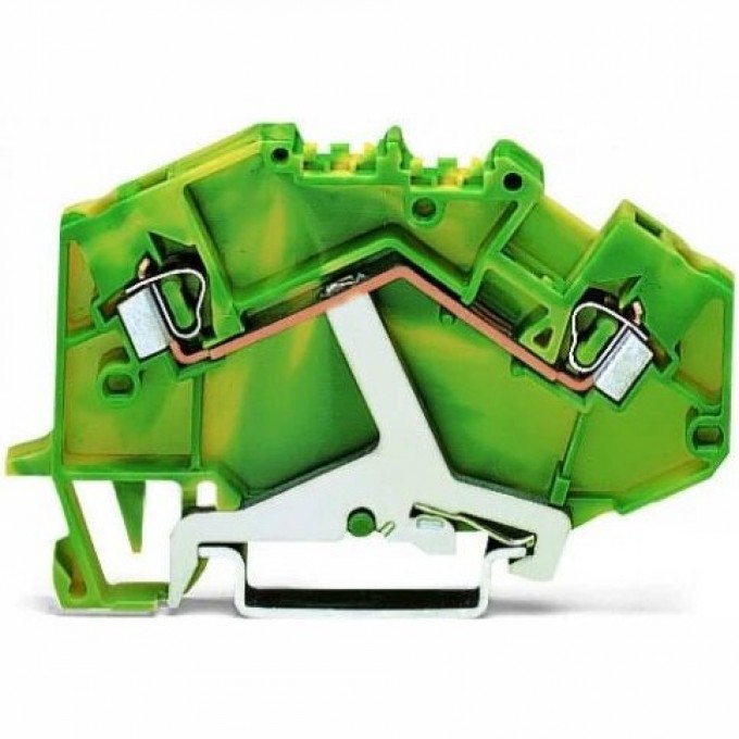 Клемма WAGO TOPJOB Classic 2-проводная с заземлением 2.5 мм для DIN-рейки 35x15 и 35x7.5 желто-зеленая 1124361