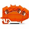 Клеммы проходные 3-проводные WAGO TOPJOB Classic 2.5 мм оранжевые для DIN-рейки CAGE CLAMP® 1124377