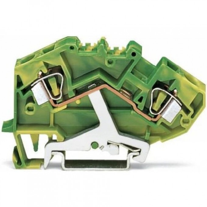 Клемма заземления WAGO TOPJOB Classic 2-проводная для DIN-рейки Ex e II CAGE CLAMP 6 мм² желто-зеленая 1124451