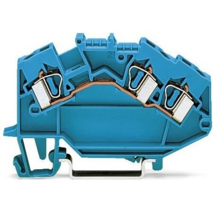 Клеммы проходные 3-проводные WAGO TOPJOB Classic 4 мм для Ex i на DIN-рейку 1124461