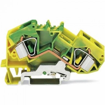 Клемма заземления WAGO TOPJOB Classic 2-проводная CAGE CLAMP® 16 мм для DIN-рейки Ex e II желто-зеленая 1124476 Клемма заземления WAGO TOPJOB Classic 2-проводная CAGE CLAMP® 16 мм для DIN-рейки Ex e II желто-зеленая 1124476