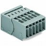 1-проводная вилка WAGO X-COM с монтажными ножками 4 мм, шаг контактов 5 мм, 15-полюсная, серая 1125914