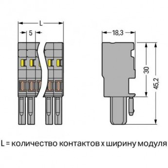 1-проводниковая розетка WAGO X-COM 5-полюсная 4 мм 1126699
