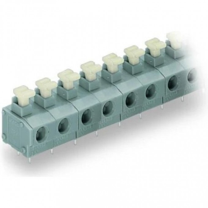 Клемма на печатную плату нажимная WAGO Push-in CAGE CLAMP® 5-полюсная шаг 7.5/7.62 мм 1129974