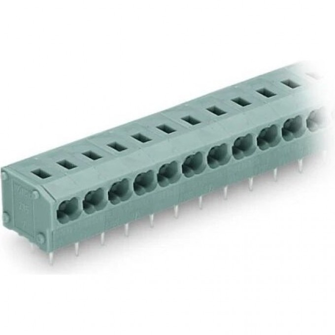 Клеммы для печатных плат WAGO PUSH WIRE® 2-проводные 6-полюсные шаг 5/5.08 мм 0.75 мм серые 1130020