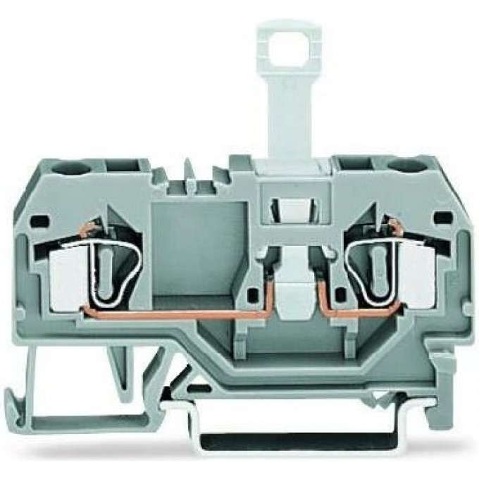 2-проводные клеммы с размыкателем WAGO CAGE CLAMP® для DIN-рейки 35 мм 4 мм серые 1132228