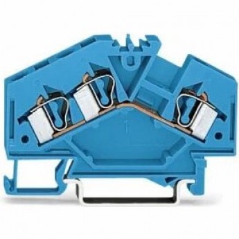 Клеммы проходные 3-проводные WAGO CAGE CLAMP® 4 мм для Ex i на DIN-рейку синие 1132237 Клеммы проходные 3-проводные WAGO CAGE CLAMP® 4 мм для Ex i на DIN-рейку синие 1132237