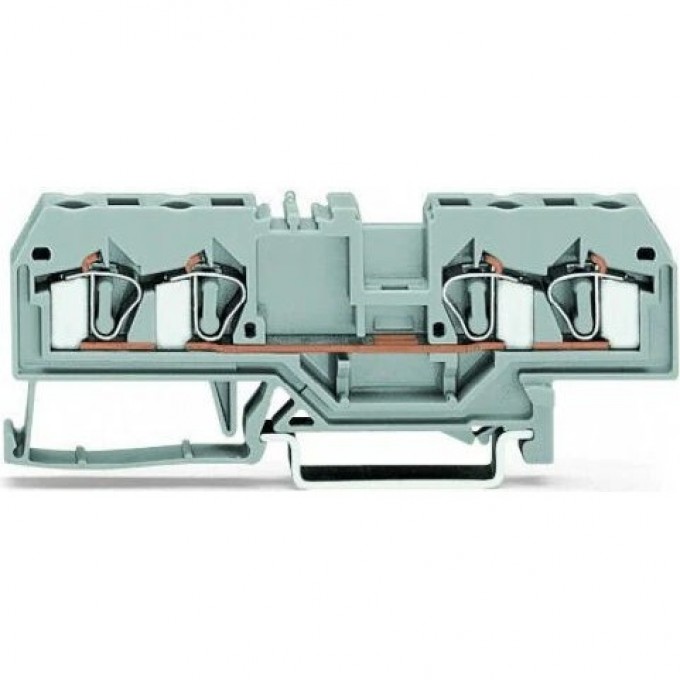 Клемма проходная WAGO 4-проводная CAGE CLAMP® 4 мм для DIN-рейки черная 1132260