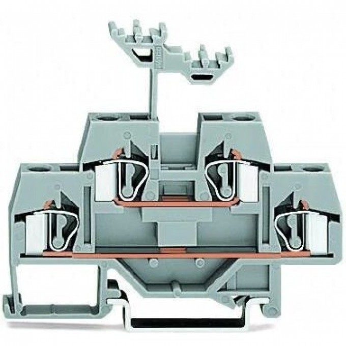 Двухуровневые проходные клеммы WAGO CAGE CLAMP® для DIN-рейки 4 мм серые 1132399