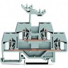 Двухуровневые проходные клеммы WAGO CAGE CLAMP® для DIN-рейки 4 мм серые 1132399