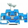 Клеммы проходные двухуровневые WAGO CAGE CLAMP® для DIN-рейки 35 мм, 4 мм², синие 1132421