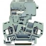 Клеммы WAGO 2-проводные с размыкателем для DIN-рейки 35x15 и 35x7.5 CAGE CLAMP 4 мм серые 1132423
