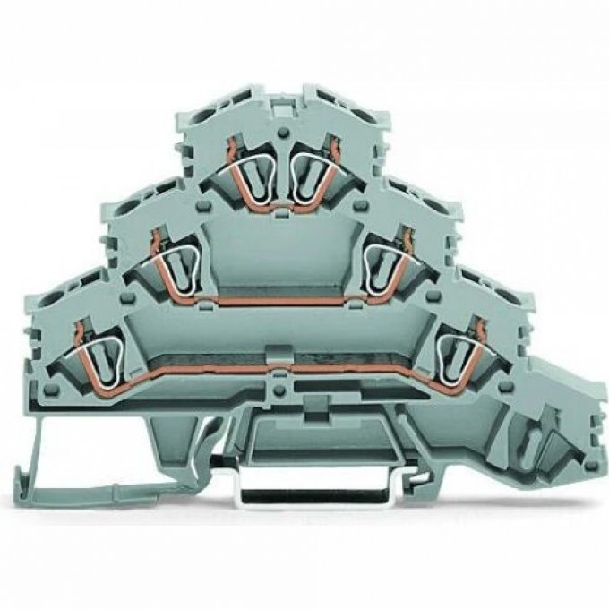 Клеммы WAGO CAGE CLAMP® 4 мм четырехъярусные для электродвигателей L1-L2-L3 на DIN-рейку 35 мм 1132462