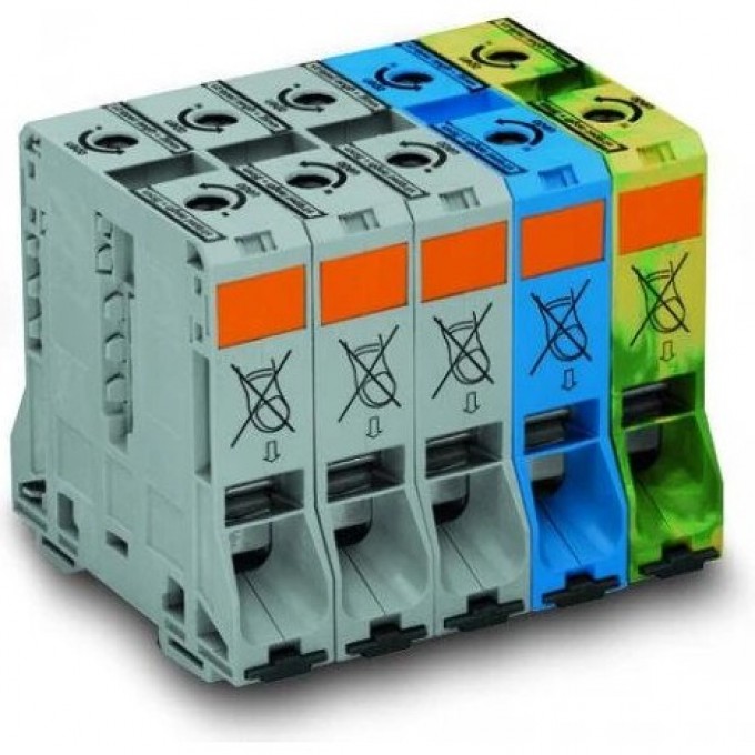 Трехфазный комплект сильноточных клемм WAGO POWER CAGE CLAMP 95 мм для DIN-рейки 1132547