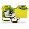 Клеммы заземления WAGO CAGE CLAMP® 2-проводные для DIN-рейки 35 мм Ex e II 25 мм желто-зеленые 1132558