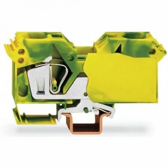 Клеммы с заземлением WAGO CAGE CLAMP® 2-проводные на DIN-рейку 35 мм желто-зеленые 1132559 Клеммы с заземлением WAGO CAGE CLAMP® 2-проводные на DIN-рейку 35 мм желто-зеленые 1132559