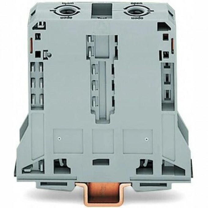 Клеммы проходные 2-проводные WAGO POWER CAGE CLAMP 95 мм боковые маркировочные серые 1132584