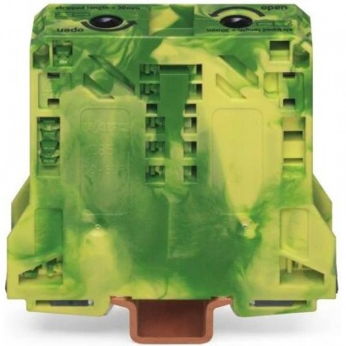 Клемма заземления WAGO POWER CAGE CLAMP 2-проводная 50 мм для DIN-рейки желто-зеленая 1132592