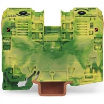 Клемма с заземлением WAGO POWER CAGE CLAMP 2-проводная на DIN-рейку 35 мм желто-зеленая 1132597 Клемма с заземлением WAGO POWER CAGE CLAMP 2-проводная на DIN-рейку 35 мм желто-зеленая 1132597