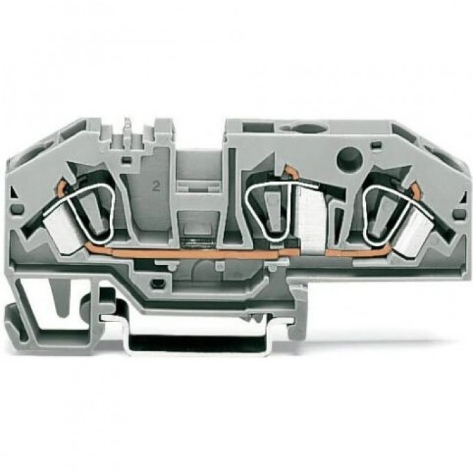 Клеммы проходные 3-проводные WAGO CAGE CLAMP® для DIN-рейки 6 мм² синие 1132606