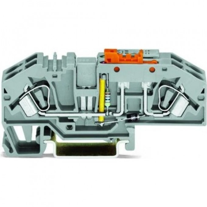 Клеммы с заземлением и размыкателем WAGO CAGE CLAMP® 6.00 мм оранжевый размыкатель 120 В 1132616