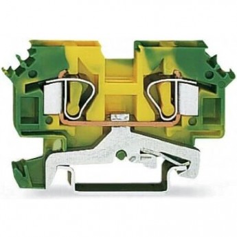 Клеммы WAGO 2-проводные с заземлением CAGE CLAMP® 6.00 мм для DIN-рейки 1132652