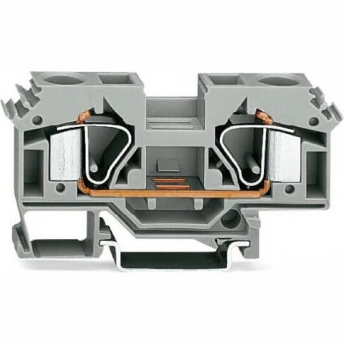 Клеммы проходные 2-проводные WAGO CAGE CLAMP® 16 мм для DIN-рейки серые 1132700