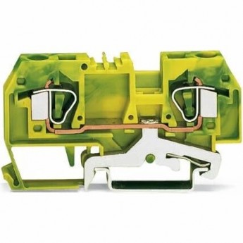 Клеммы WAGO 2-проводные с заземлением для DIN-рейки 35x15 и 35x7.5 CAGE CLAMP® 6.00 мм 1132711