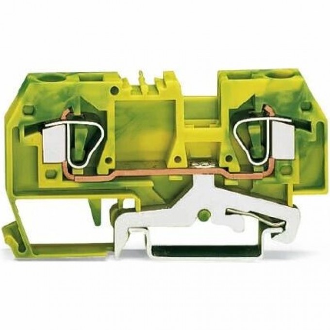 Клеммы WAGO 2-проводные с заземлением для DIN-рейки 35x15 и 35x7.5 CAGE CLAMP® 6.00 мм 1132711