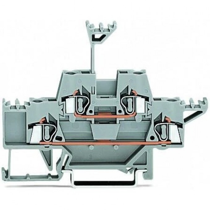 Клеммы двухуровневые проходные WAGO CAGE CLAMP® для DIN-рейки 2.5 мм серые 1132828