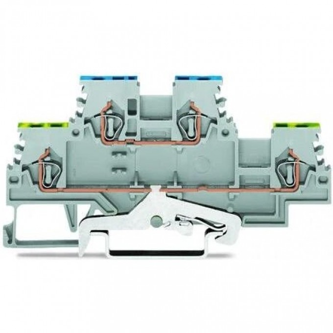 Двухуровневые проходные клеммы WAGO PE/N CAGE CLAMP® 1.5 мм серые 1132892