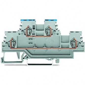 Двухуровневые проходные клеммы WAGO CAGE CLAMP® для DIN-рейки 1.5 мм серые 1132893 Двухуровневые проходные клеммы WAGO CAGE CLAMP® для DIN-рейки 1.5 мм серые 1132893