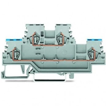 Двухуровневые проходные клеммы WAGO CAGE CLAMP® для DIN-рейки 35 мм 1.5 мм² серые 1132894 Двухуровневые проходные клеммы WAGO CAGE CLAMP® для DIN-рейки 35 мм 1.5 мм² серые 1132894