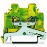 Клеммы заземления WAGO CAGE CLAMP® 2-проводные для DIN-рейки 2.5 мм желто-зеленые 1132968