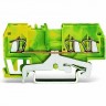 Клеммы с заземлением WAGO CAGE CLAMP® 3-проводные 1.5 мм для DIN-рейки Ex e II желто-зеленые 1133002