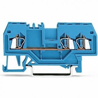 Клеммы проходные 3-проводные WAGO CAGE CLAMP® 1.5 мм для Ex i, синие 1133006 Клеммы проходные 3-проводные WAGO CAGE CLAMP® 1.5 мм для Ex i, синие 1133006
