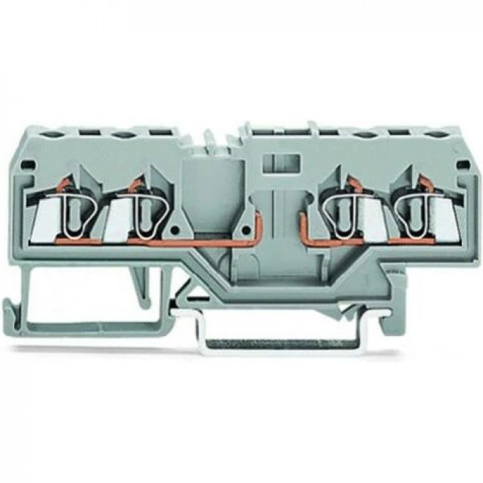 Клеммы базовые 4-проводные WAGO CAGE CLAMP® для DIN-рейки 35x15 и 35x7.5, 2.5 мм, серые 1133032