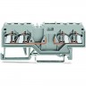 Клеммы базовые 4-проводные WAGO CAGE CLAMP® для DIN-рейки 35x15 и 35x7.5, 2.5 мм, серые 1133032
