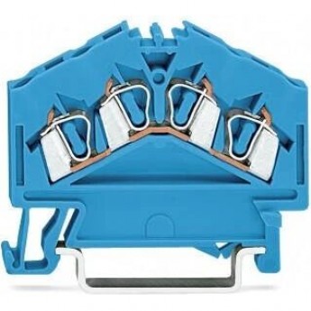 Клеммы проходные 4-проводные WAGO CAGE CLAMP® 2.5 мм для Ex i, синие 1133056 Клеммы проходные 4-проводные WAGO CAGE CLAMP® 2.5 мм для Ex i, синие 1133056