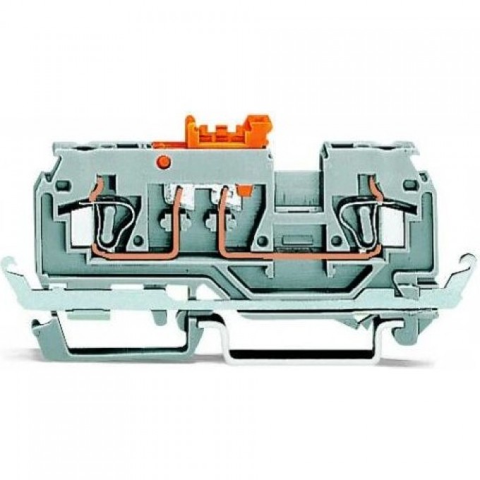 2-проводные клеммы с размыкателем WAGO CAGE CLAMP® для DIN-рейки 35 мм, 2.5 мм, серые 1133136