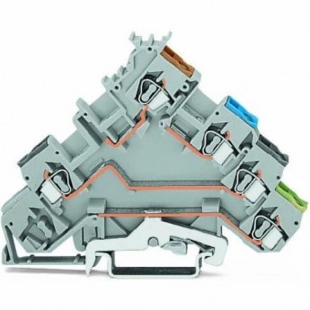 4-проводные клеммы с датчиком WAGO CAGE CLAMP® с заземляющим контактом 2.5 мм серые 1133145 4-проводные клеммы с датчиком WAGO CAGE CLAMP® с заземляющим контактом 2.5 мм серые 1133145