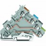 4-проводные клеммы с датчиком WAGO CAGE CLAMP® с заземляющим контактом 2.5 мм серые 1133145