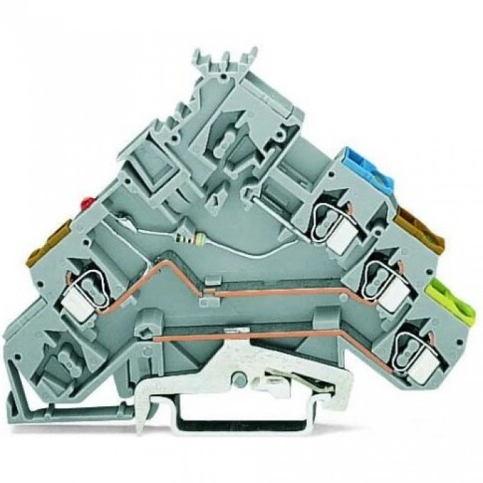 3-проводные клеммы для исполнительных устройств WAGO CAGE CLAMP® с заземлением и красным светодиодом 2.5 мм 1133172