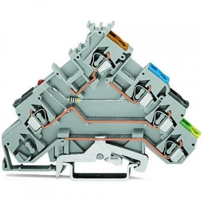 4-проводные клеммы с датчиком NPN-переключения WAGO CAGE CLAMP® 2.5 мм серые 1133176