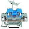Двухуровневые проходные клеммы WAGO CAGE CLAMP® для DIN-рейки 2.5 мм серые/синие 1133182