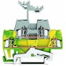 Двухуровневые клеммы WAGO CAGE CLAMP® с заземлением и проходные для DIN-рейки 35x15 и 35x7.5 мм, сечение 2.5 мм 1133188