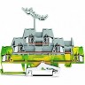 Трехуровневые клеммы WAGO с заземлением и проходные для DIN-рейки 2.5 мм CAGE CLAMP 1133200