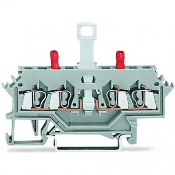 4-проводные тестовые клеммы WAGO CAGE CLAMP® для DIN-рейки 2.5 мм 1133217 4-проводные тестовые клеммы WAGO CAGE CLAMP® для DIN-рейки 2.5 мм 1133217